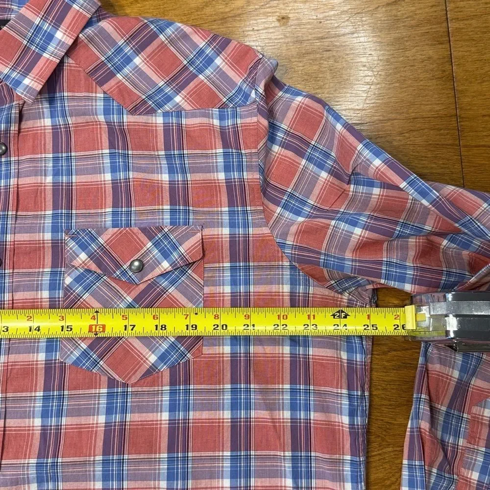 Banana Republic Pink and Blue Plaid Long Sleeve Shirt